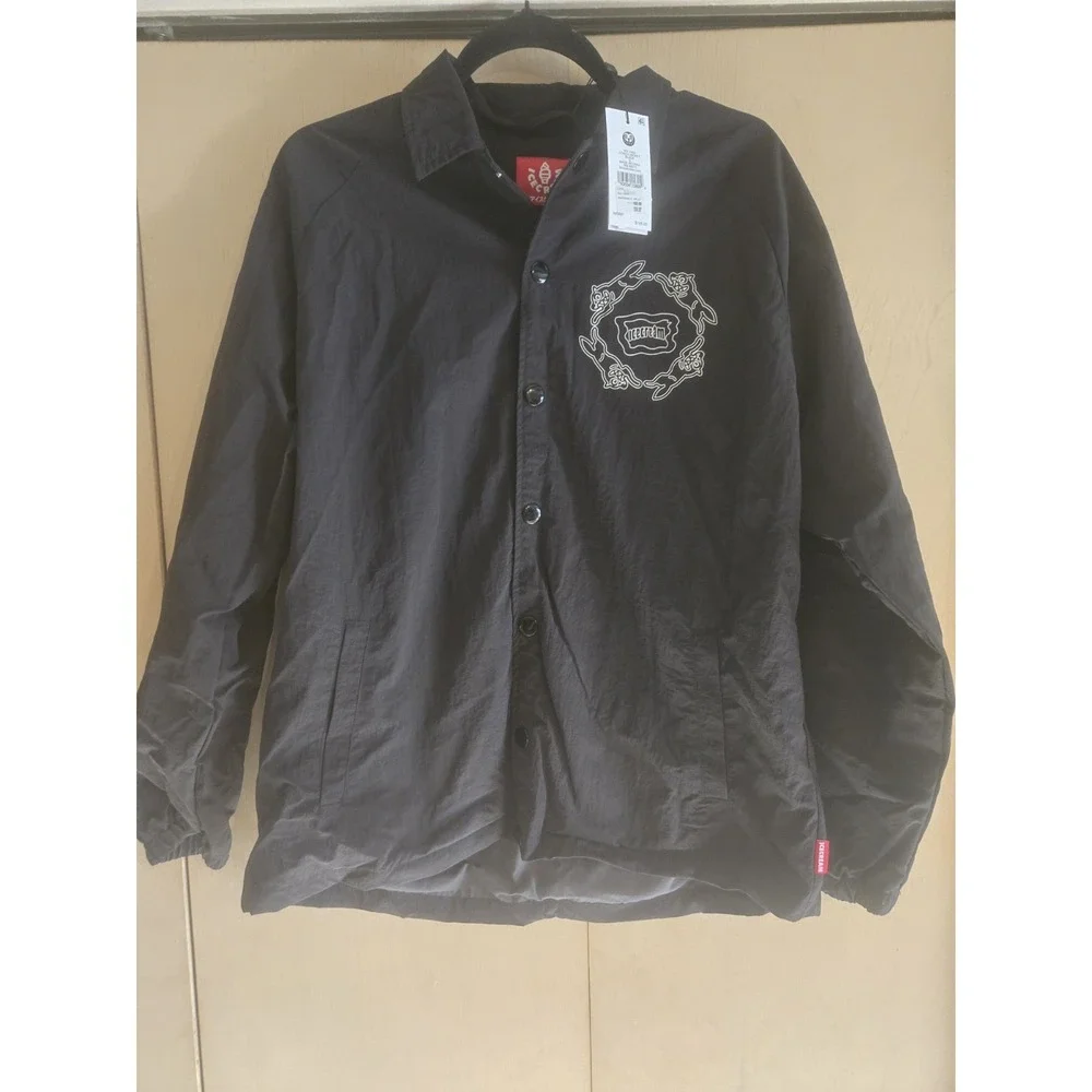 ICECREAM BBC Coach Jacket Black NWT Size Small Running Dog Graphic Coat
